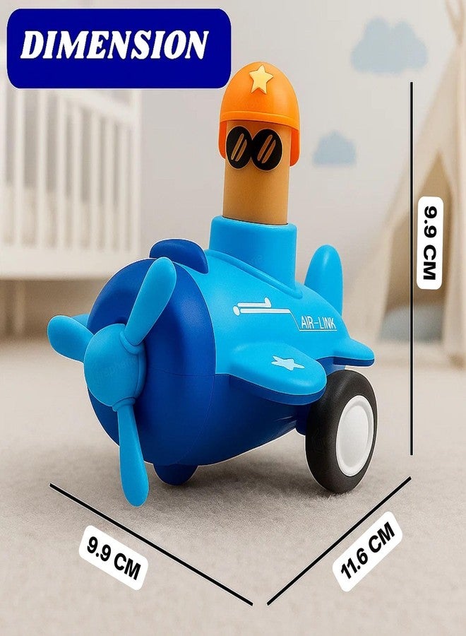 GRAPHENE Push N Go Airplane Aeroplane Toy Friction Powered Racing Car Toys for Baby 1+ Years Unbreakable 360° Head Rotation Press & Go Transport Vehicles Gifts for Kids Boys Girls Toddlers - Image 2